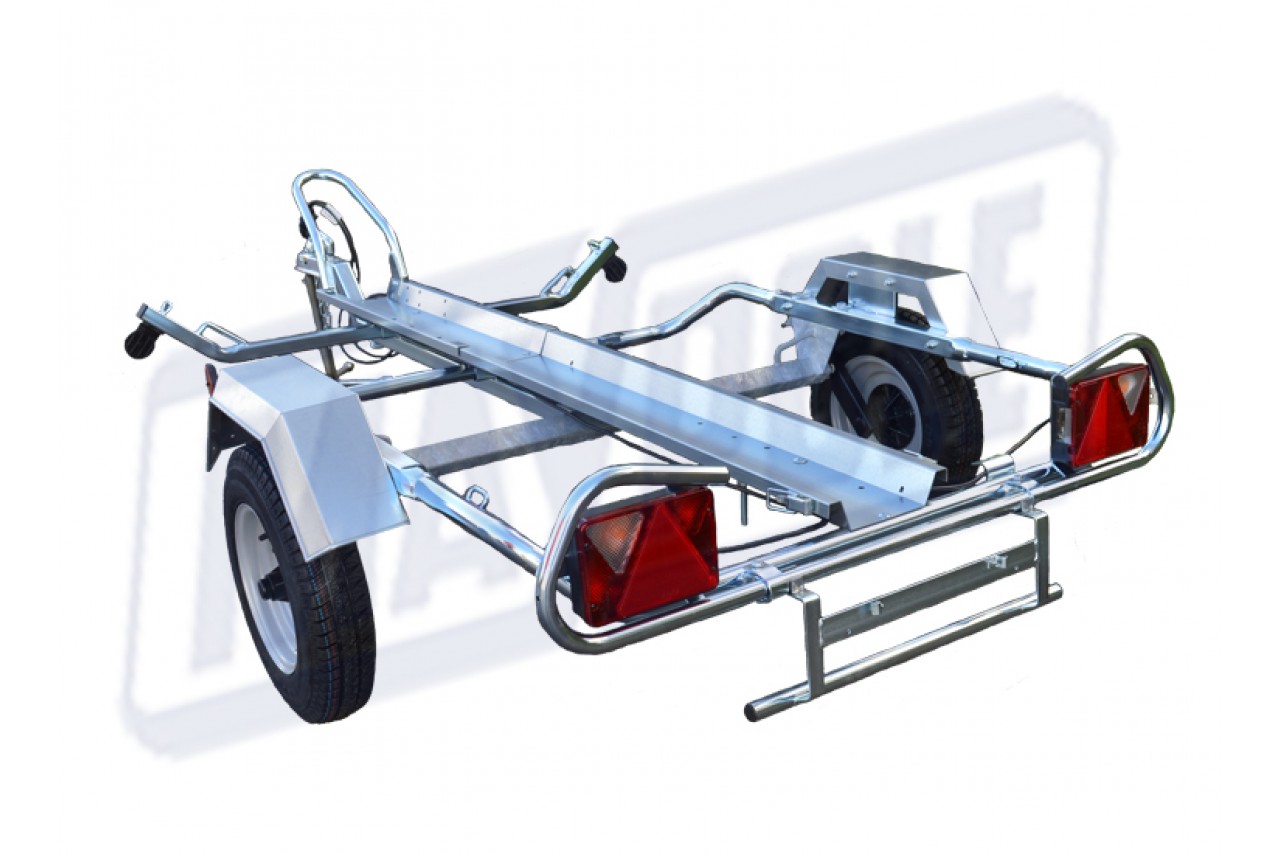Single motorbike trailer including ramp