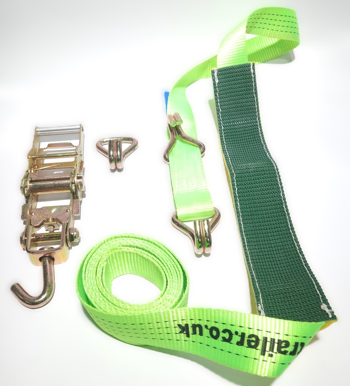 Over Tyre Ratchet Straps with rubber coated tyre grip sleeve