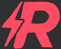 Large red letter R with a red lightening bolt