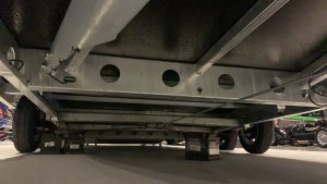 Underside of a vehicle trailer