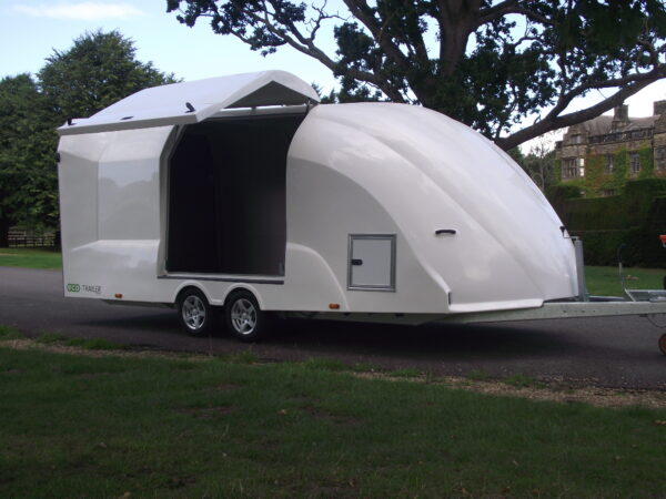 Velocity IQ - enclosed trailer for race cars - Side doors open