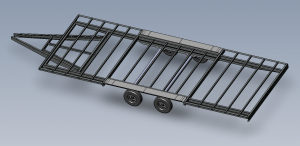 3D CAD mock-up of the chassis of a large vehicle trailer