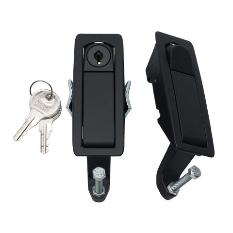 Black door lock with two keys