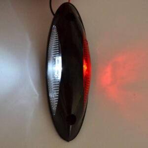 Black LED side marker light with one red side and one white side