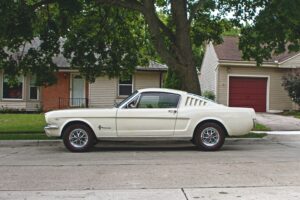 1967 mustang fastback in white